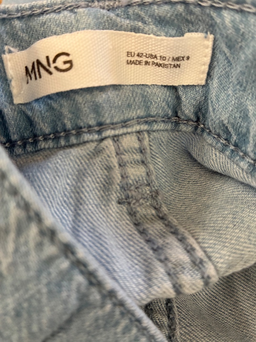 Mango Mid-Rise Palazzo Jeans Light Blue Size 10 - Picture 7 of 8